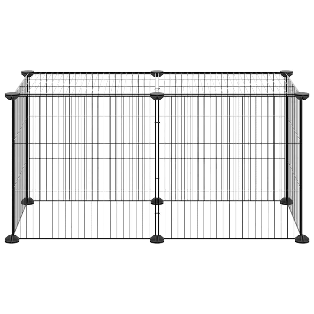 8-Panel Pet Cage Black 35x35 cm Steel