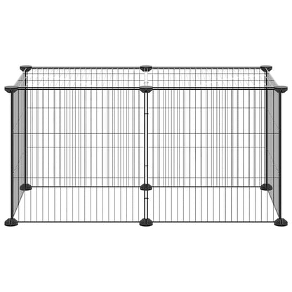 8-Panel Pet Cage Black 35x35 cm Steel