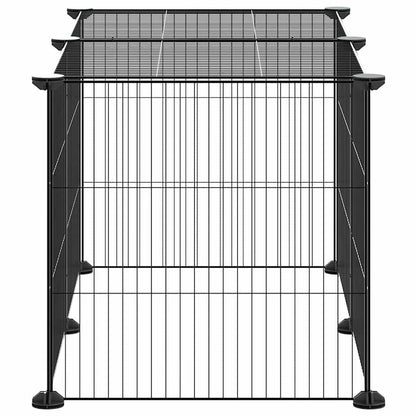8-Panel Pet Cage Black 35x35 cm Steel