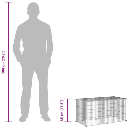 8-Panel Pet Cage Black 35x35 cm Steel