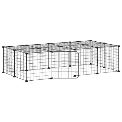 20-Panel Pet Cage with Door Black 35x35 cm Steel