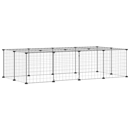 20-Panel Pet Cage with Door Black 35x35 cm Steel
