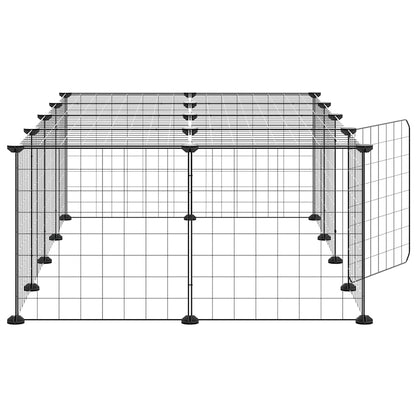 20-Panel Pet Cage with Door Black 35x35 cm Steel