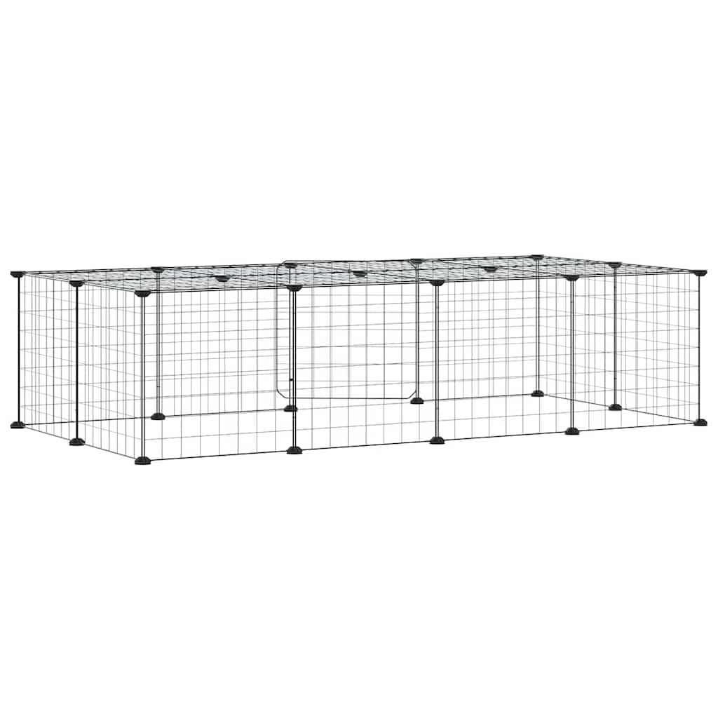 20-Panel Pet Cage with Door Black 35x35 cm Steel