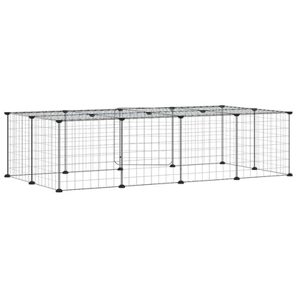 20-Panel Pet Cage with Door Black 35x35 cm Steel