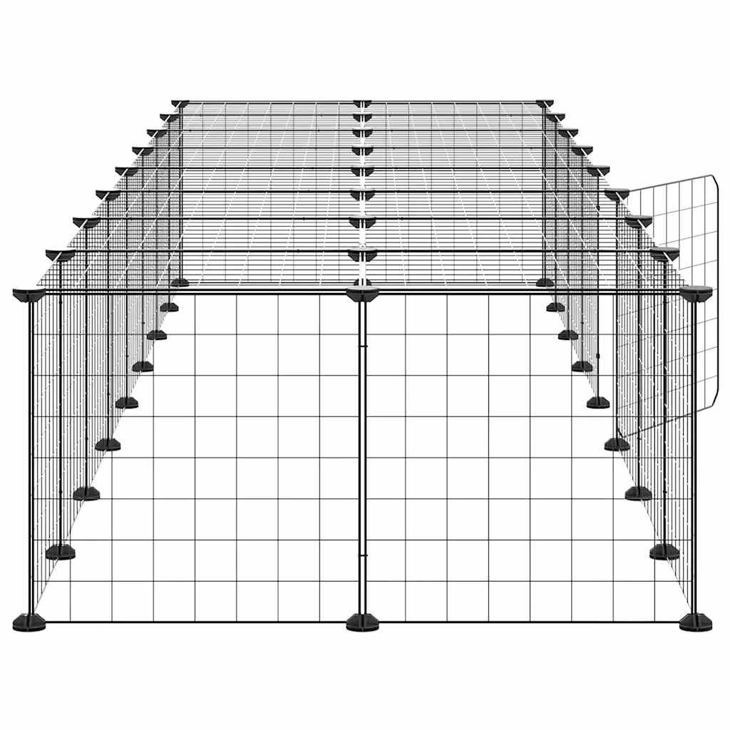 36-Panel Pet Cage with Door Black 35x35 cm Steel