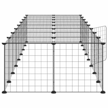 36-Panel Pet Cage with Door Black 35x35 cm Steel