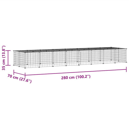 36-Panel Pet Cage with Door Black 35x35 cm Steel