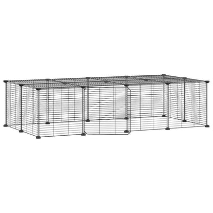 20-Panel Pet Cage with Door Black 35x35 cm Steel