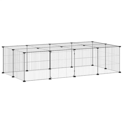 20-Panel Pet Cage with Door Black 35x35 cm Steel