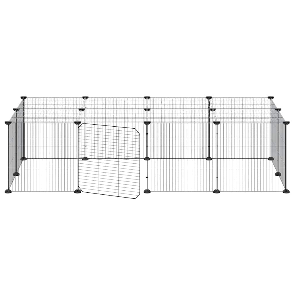 20-Panel Pet Cage with Door Black 35x35 cm Steel