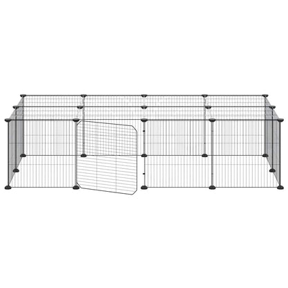20-Panel Pet Cage with Door Black 35x35 cm Steel