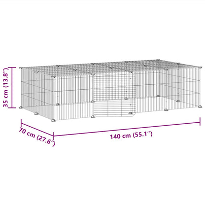 20-Panel Pet Cage with Door Black 35x35 cm Steel