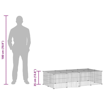 20-Panel Pet Cage with Door Black 35x35 cm Steel