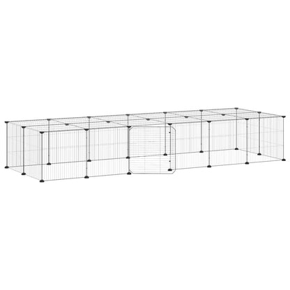 28-Panel Pet Cage with Door Black 35x35 cm Steel
