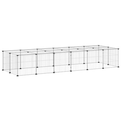 28-Panel Pet Cage with Door Black 35x35 cm Steel
