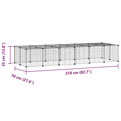 28-Panel Pet Cage with Door Black 35x35 cm Steel