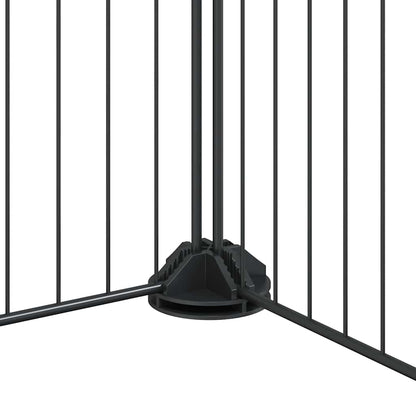 28-Panel Pet Cage with Door Black 35x35 cm Steel