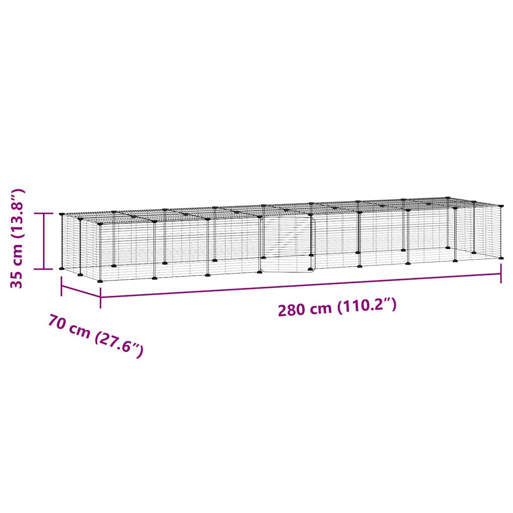 36-Panel Pet Cage with Door Black 35x35 cm Steel