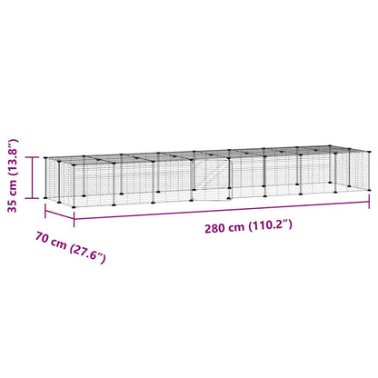 36-Panel Pet Cage with Door Black 35x35 cm Steel