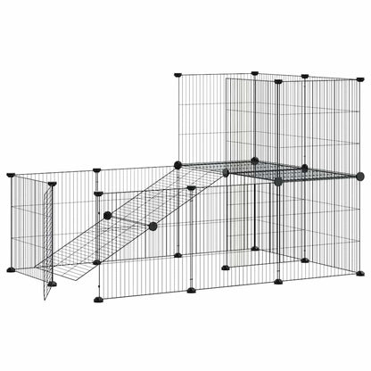 20-Panel Pet Cage with Door Black 35x35 cm Steel