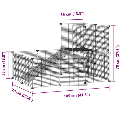 20-Panel Pet Cage with Door Black 35x35 cm Steel