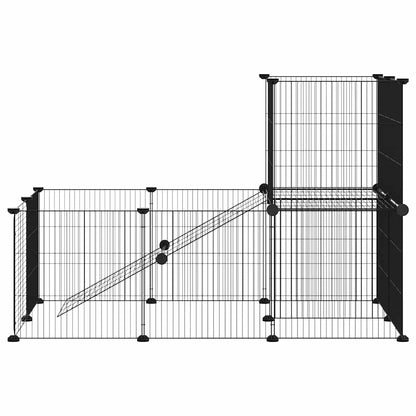 20-Panel Pet Cage with Door Black 35x35 cm Steel