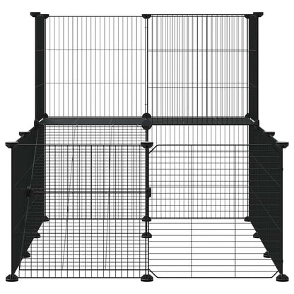 20-Panel Pet Cage with Door Black 35x35 cm Steel