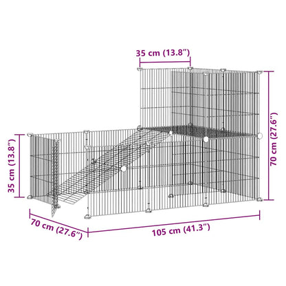 20-Panel Pet Cage with Door Black 35x35 cm Steel