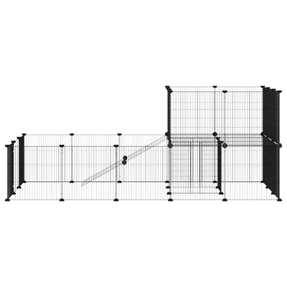 36-Panel Pet Cage with Door Black 35x35 cm Steel