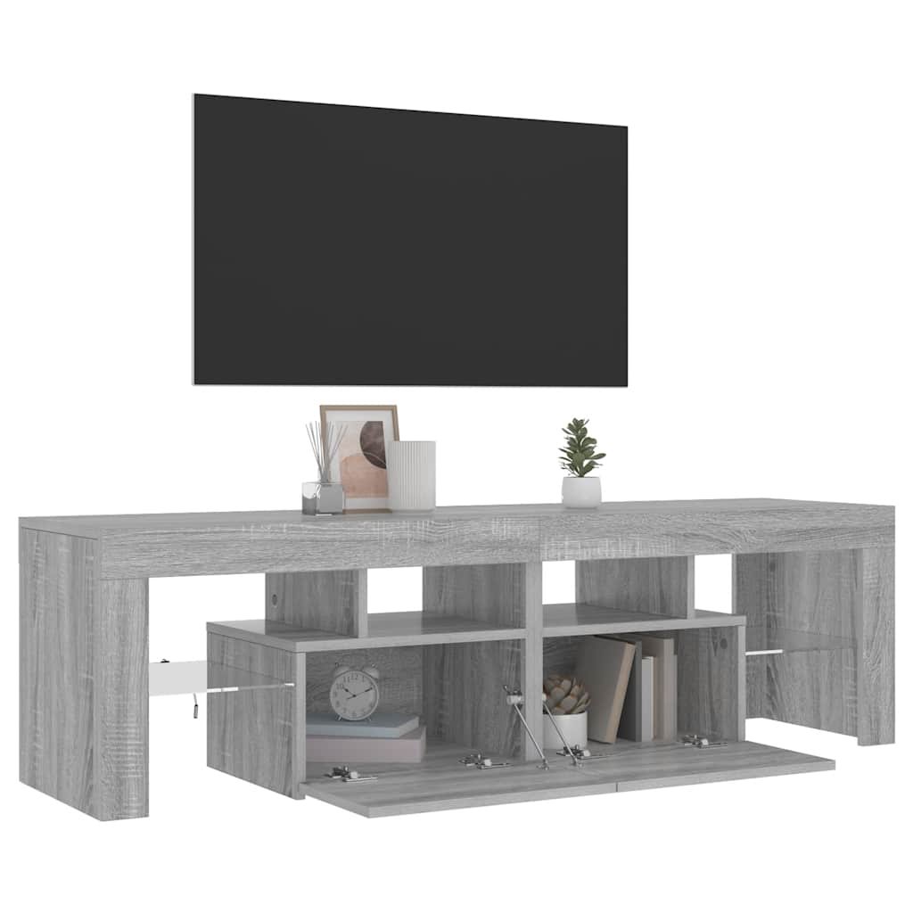 TV Cabinet with LED Lights Grey Sonoma 140x36.5x40 cm