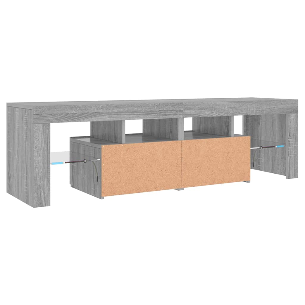 TV Cabinet with LED Lights Grey Sonoma 140x36.5x40 cm