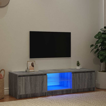 TV Cabinet with LED Lights Grey Sonoma 140x40x36 cm