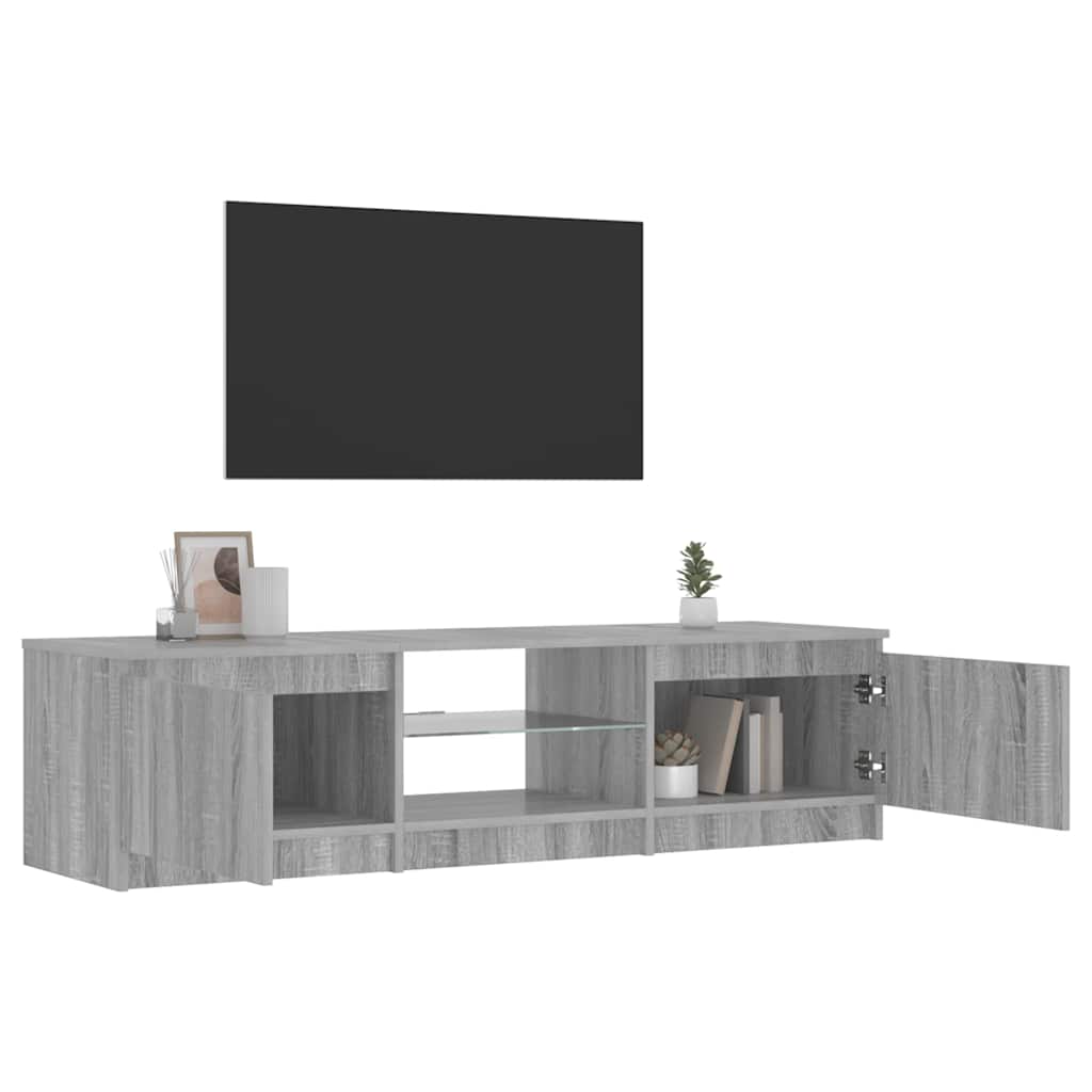 TV Cabinet with LED Lights Grey Sonoma 140x40x36 cm