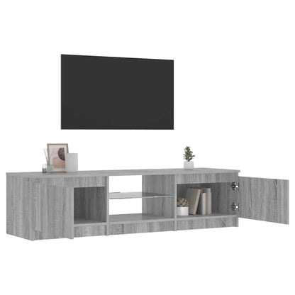 TV Cabinet with LED Lights Grey Sonoma 140x40x36 cm