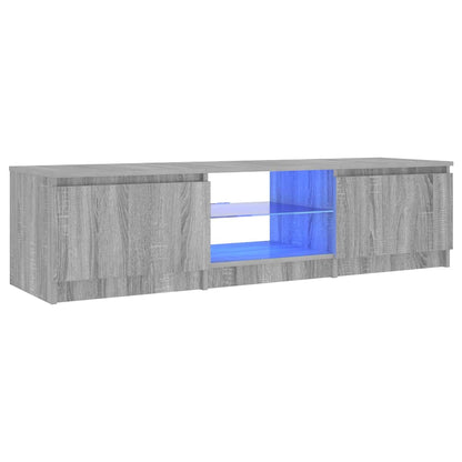TV Cabinet with LED Lights Grey Sonoma 140x40x36 cm