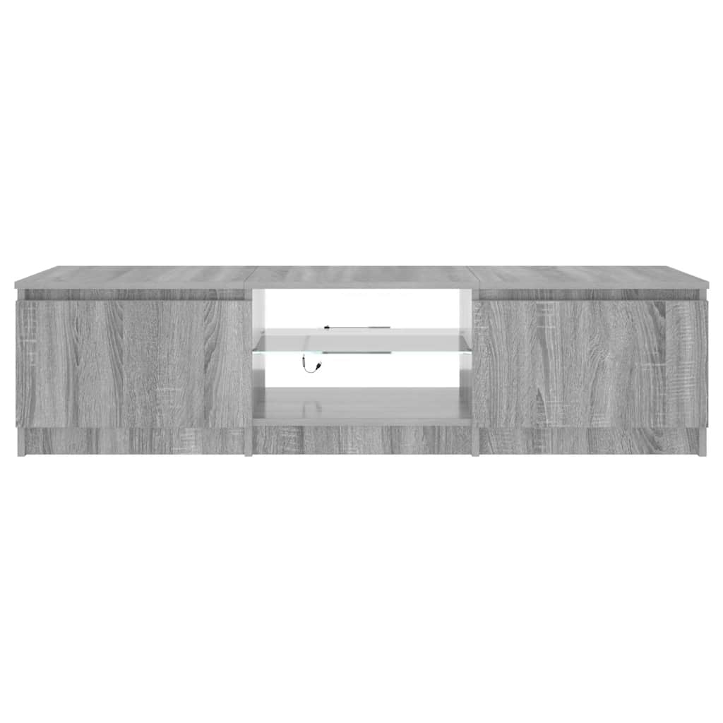 TV Cabinet with LED Lights Grey Sonoma 140x40x36 cm