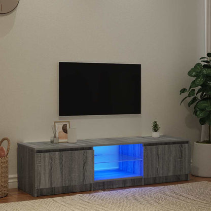 TV Cabinet with LED Lights Grey Sonoma 140x40x36 cm
