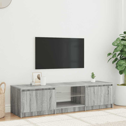 TV Cabinet with LED Lights Grey Sonoma 140x40x36 cm