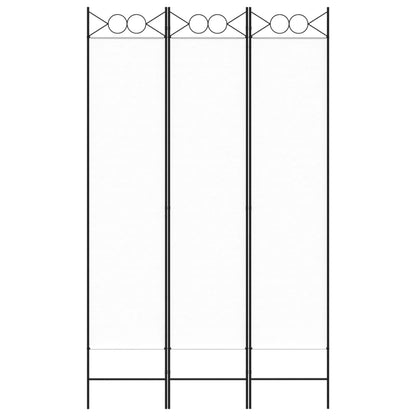 3-Panel Room Divider White 120x200 cm Fabric