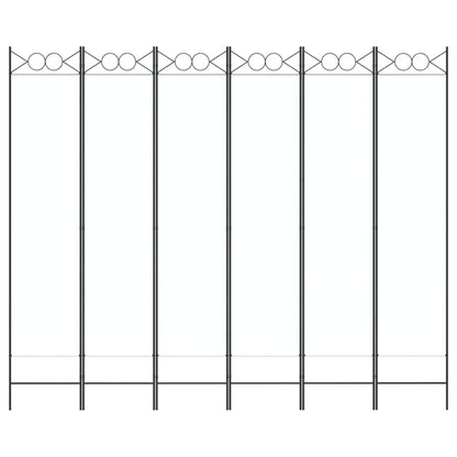 6-Panel Room Divider White 240x200 cm Fabric
