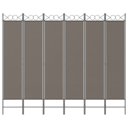 6-Panel Room Divider Anthracite 240x200 cm Fabric