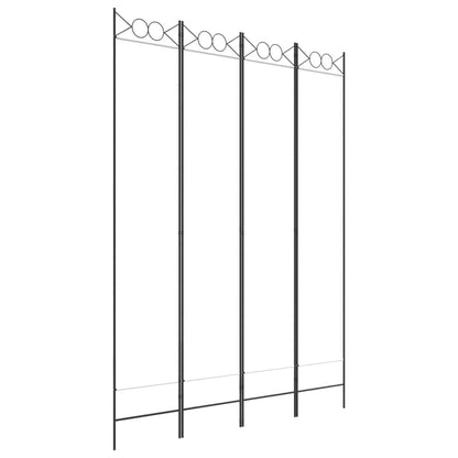 4-Panel Room Divider White 160x220 cm Fabric