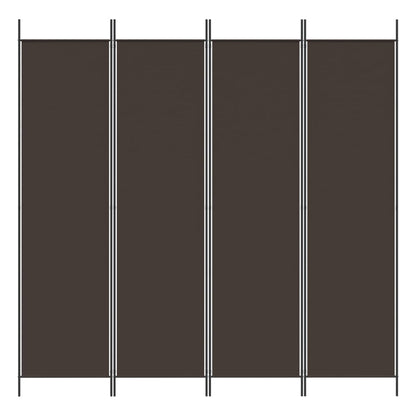 4-Panel Room Divider Brown 200x200 cm Fabric