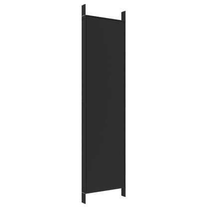 5-Panel Room Divider Black 250x200 cm Fabric
