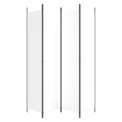 4-Panel Room Divider White 200x220 cm Fabric