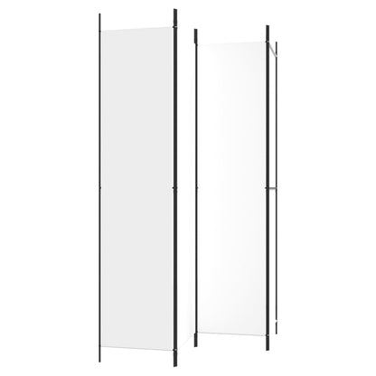 4-Panel Room Divider White 200x220 cm Fabric