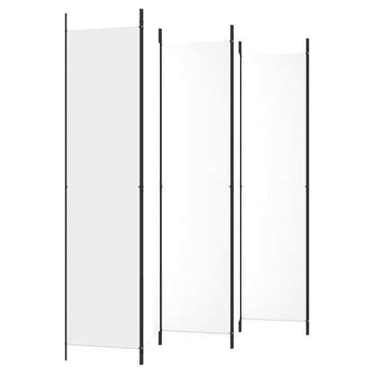 6-Panel Room Divider White 300x220 cm Fabric