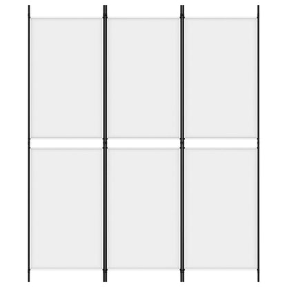 3-Panel Room Divider White 150x180 cm Fabric