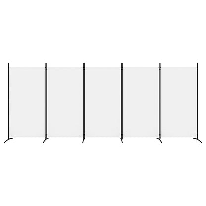5-Panel Room Divider White 433x180 cm Fabric